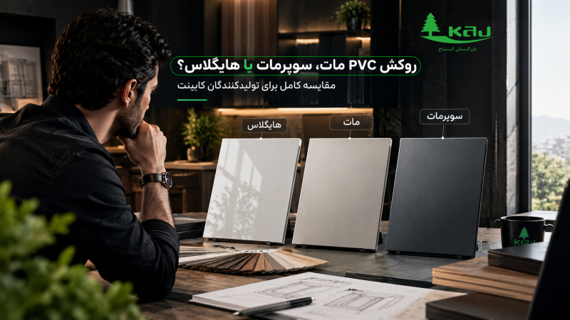 روکش PVC مات، سوپرمات یا هایگلاس؟ مقایسه کامل برای تولیدکنندگان کابینت